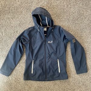 Jack WolfskinFunction 65 ORGANIC Navy Blue Cotton Blend Hooded Jacket